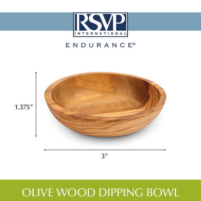 RSVP Olive Wood Dipping Bowl
