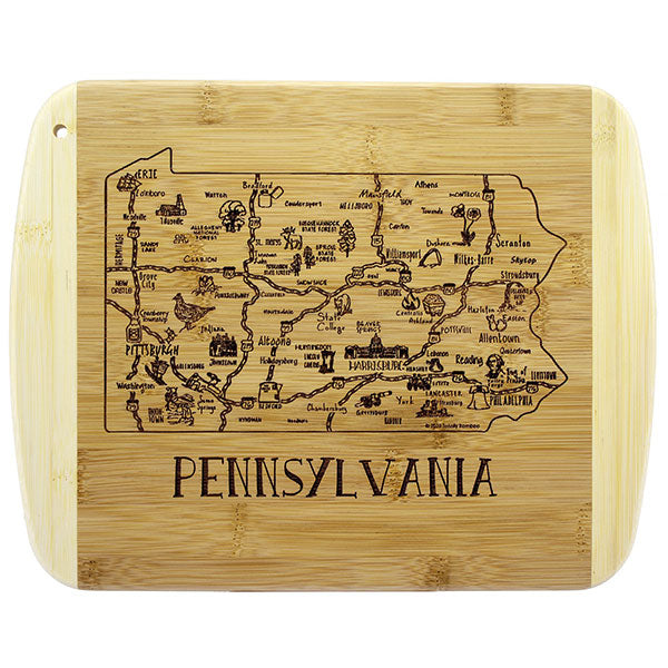 Totally BambooA Slice of Life Pennsylvania Serving and Cutting Board, 11" x 8-3/4"