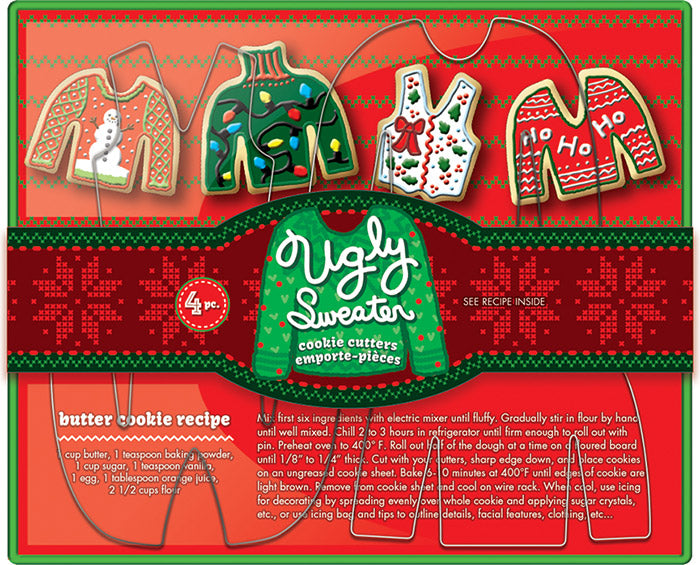 4 Piece Ugly Sweater Cookie Cutter Set
