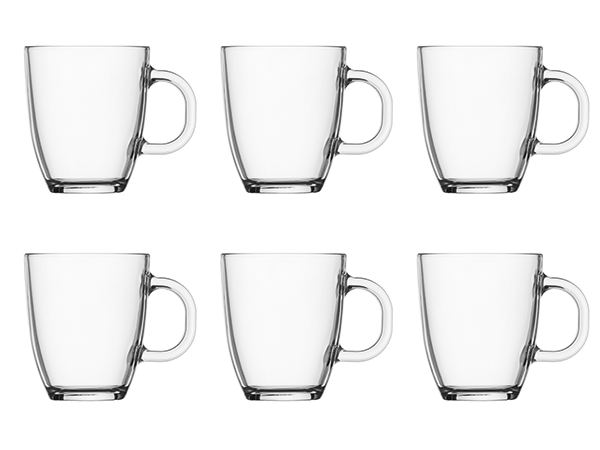 Bodum Set of 6 Bistro 10 oz Glass Coffee Mugs
