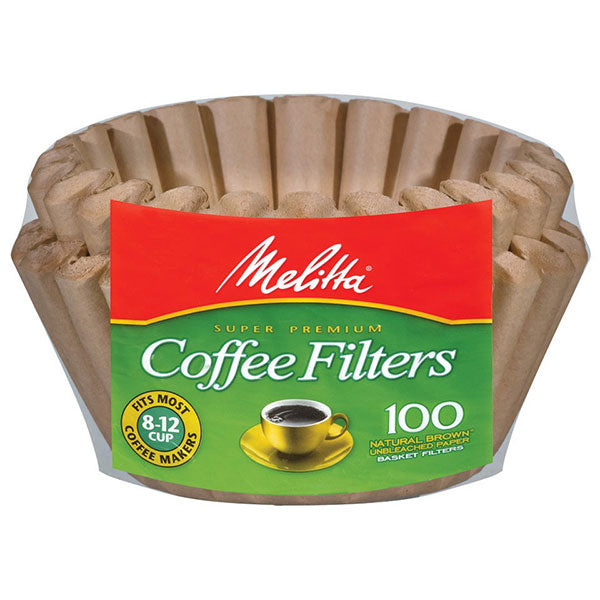Melitta® 8-12 Cup Basket Filter Paper Natural Brown - 100 Count