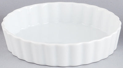 9.5" Porcelain Round Quiche Plate