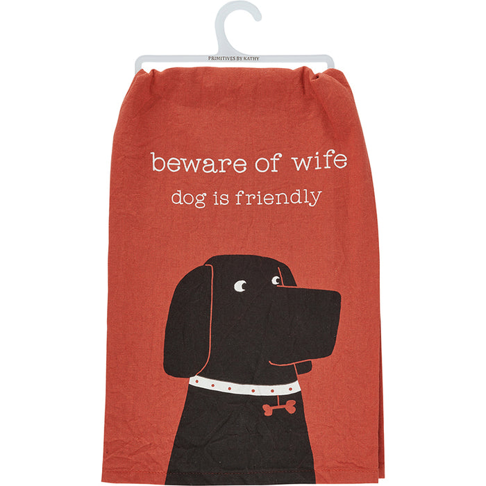 Primitives by Kathy Dog is Friendly Tea Towel