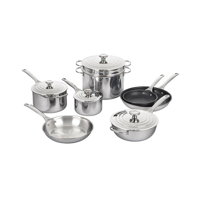 Le Creuset 12 Piece Tri-Ply Stainless Steel Cookware Set