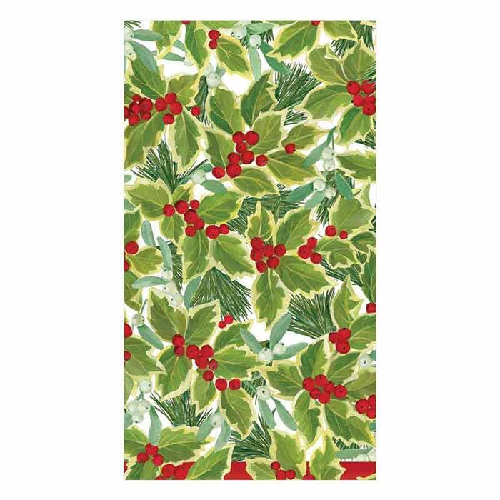 Holly and Mistletoe Paper Guest Towels