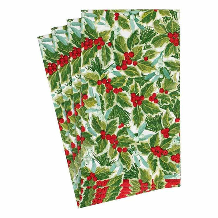 Holly and Mistletoe Paper Guest Towels