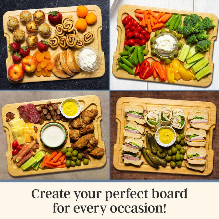 Totally Bamboo Flip, Serve & Store Charcuterie Board with Locking Lid