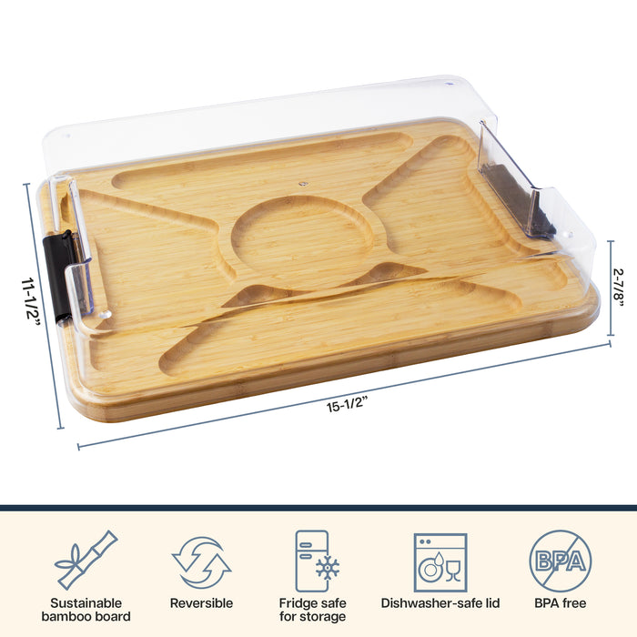 Totally Bamboo Flip, Serve & Store Charcuterie Board with Locking Lid