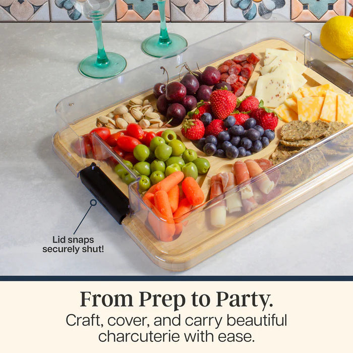 Totally Bamboo Flip, Serve & Store Charcuterie Board with Locking Lid