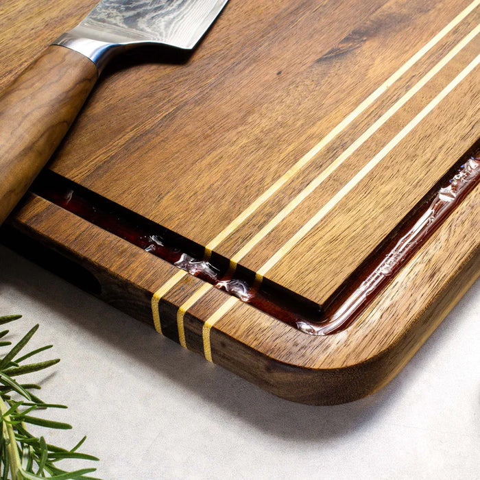 Rock & Branch Dark Acacia Pinstripe Board