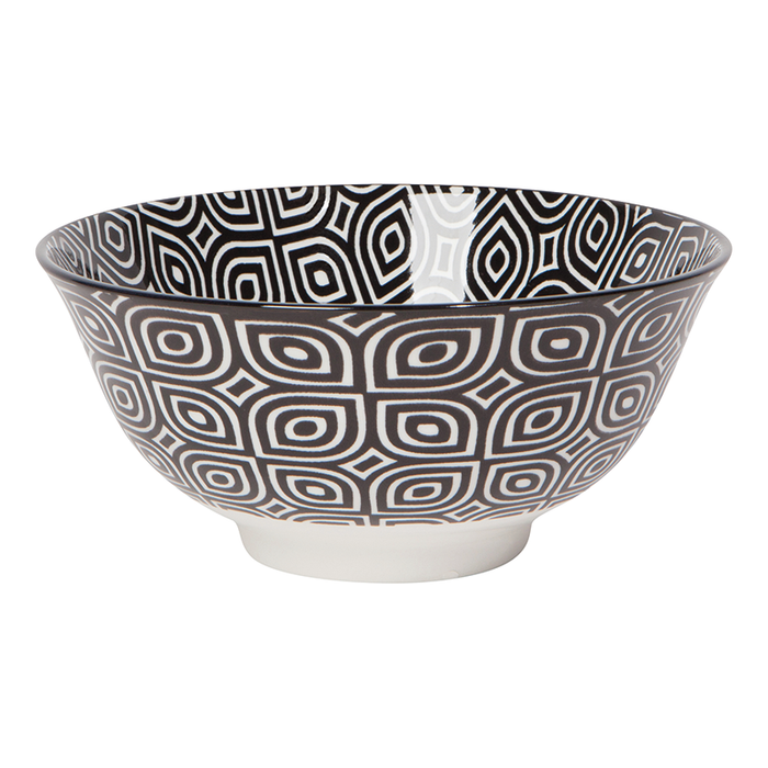 Danica Heirloom Geo Black and White Stamped Porcelain Bowl
