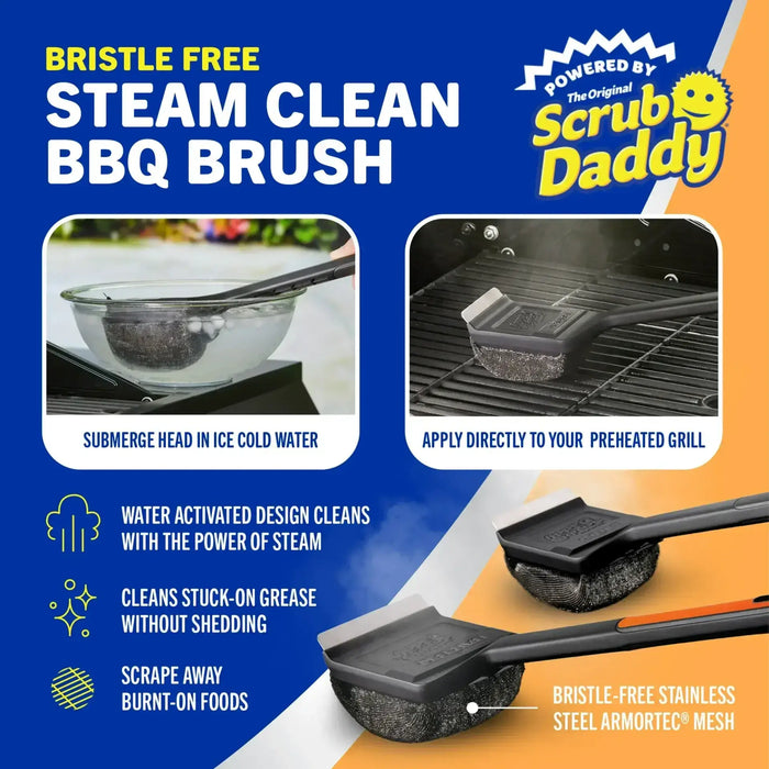 Mr. Bar-B-Q Steam Clean BBQ Brush Powered by Scrub Daddy