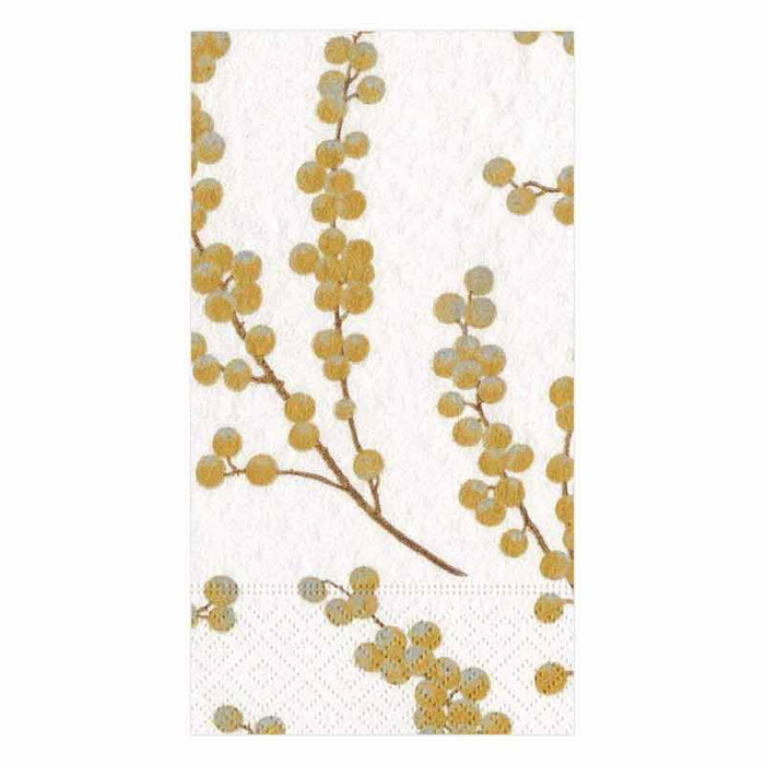Berry Branches White & Gold Paper Guest Towels
