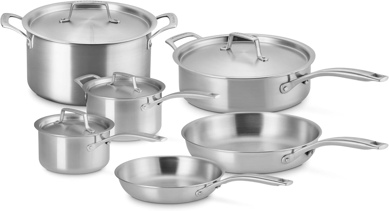 Le Creuset Essentials Stainless Steel 10 Piece Cookware Set