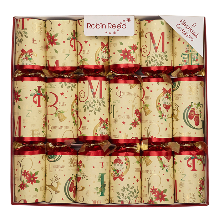 Robin Reed 6 Piece Holiday Time Christmas Crackers