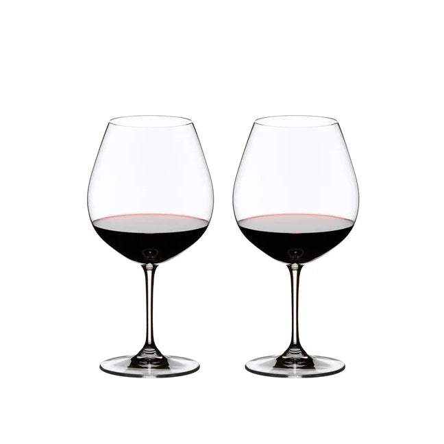 Riedel Set of 2 Vinum Pinot Noir Wine Glasses with Polishing Cloth