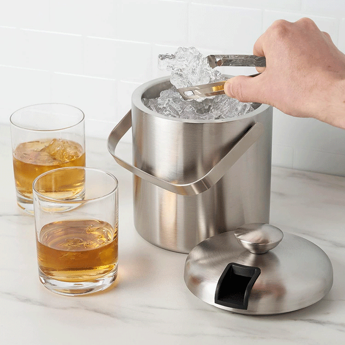 True Stainless Steel Ice Bucket with Tongs
