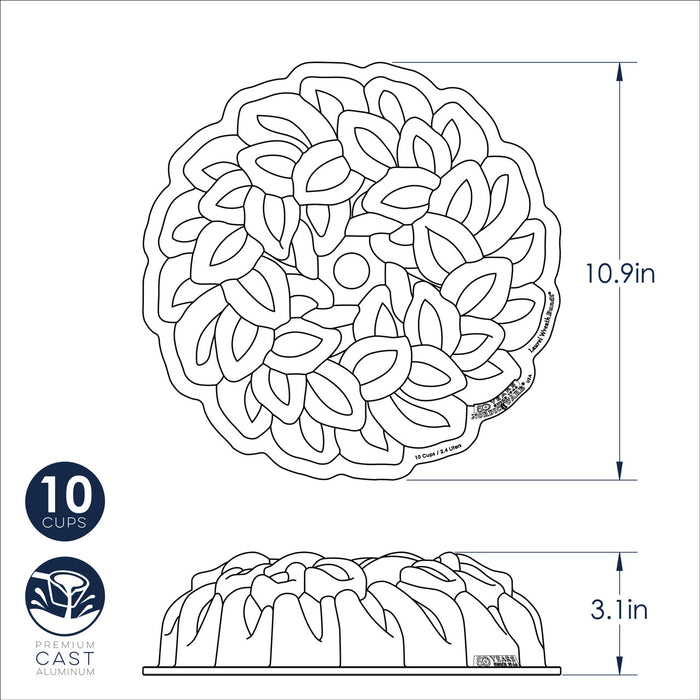Nordicware Premier Gold 80th Anniversary Laurel Wreath Bundt Pan