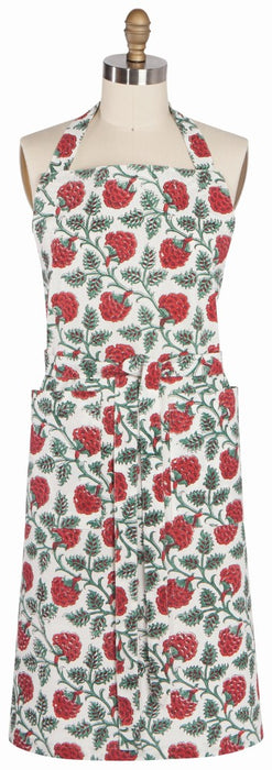 Carnation Block Print Apron