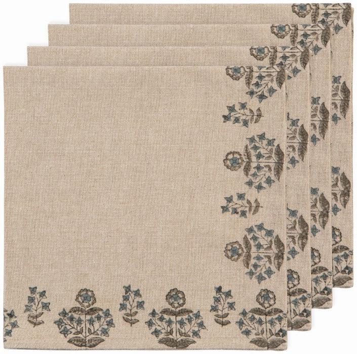 Danica Heirloom Set of 4 Block Print Napkins