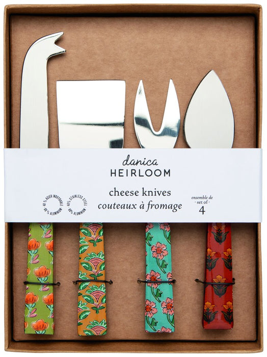 Now Designs Set of 4 Assorted Mosaic Cheese Knives