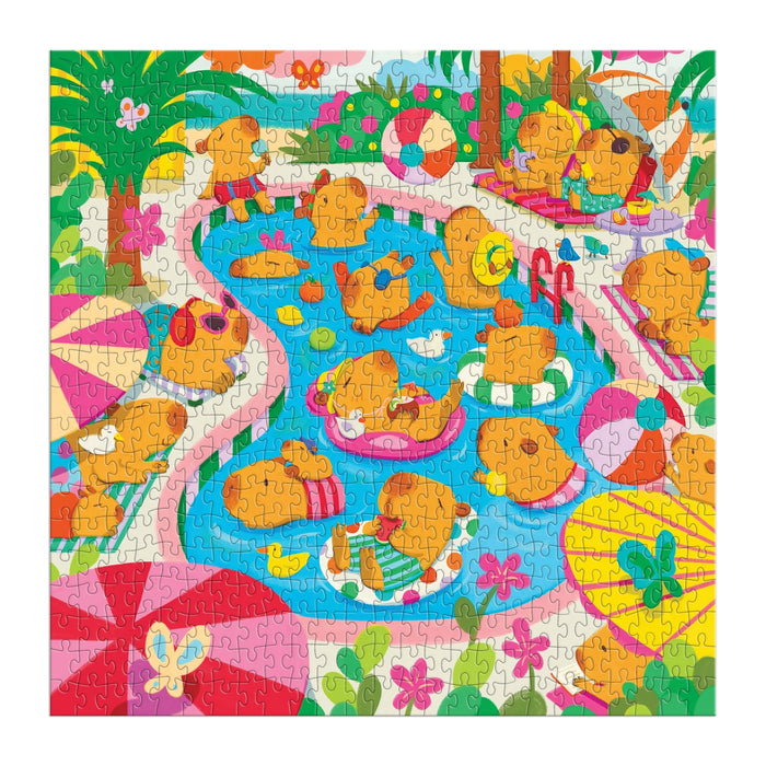Capybara Pool Day 500 Piece Puzzle