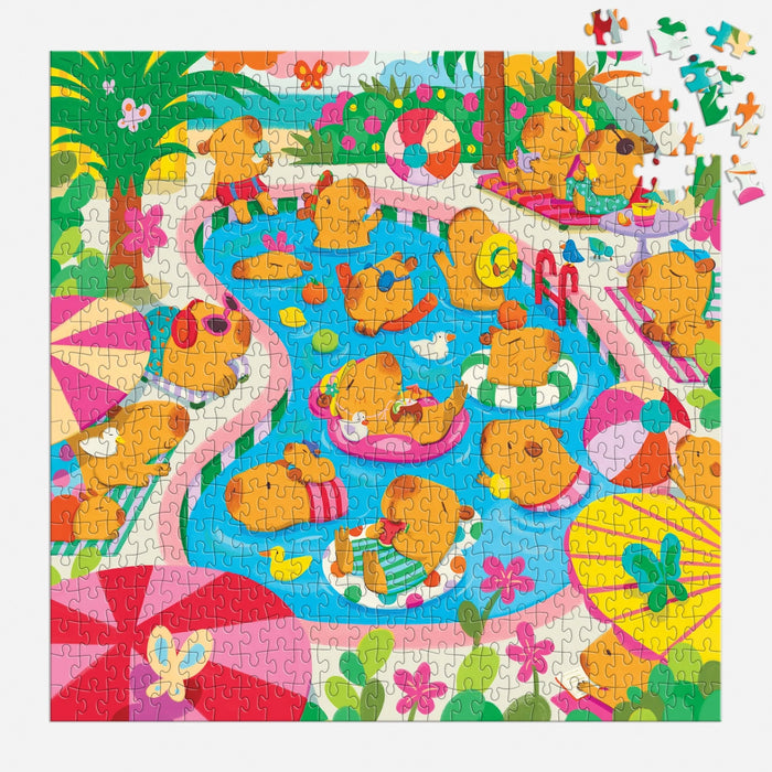 Capybara Pool Day 500 Piece Puzzle