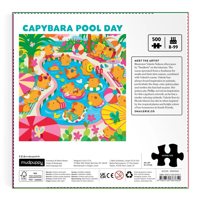 Capybara Pool Day 500 Piece Puzzle