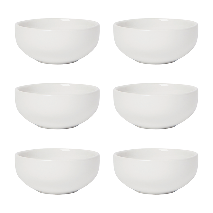 Set of 6 White Pinch Bowls