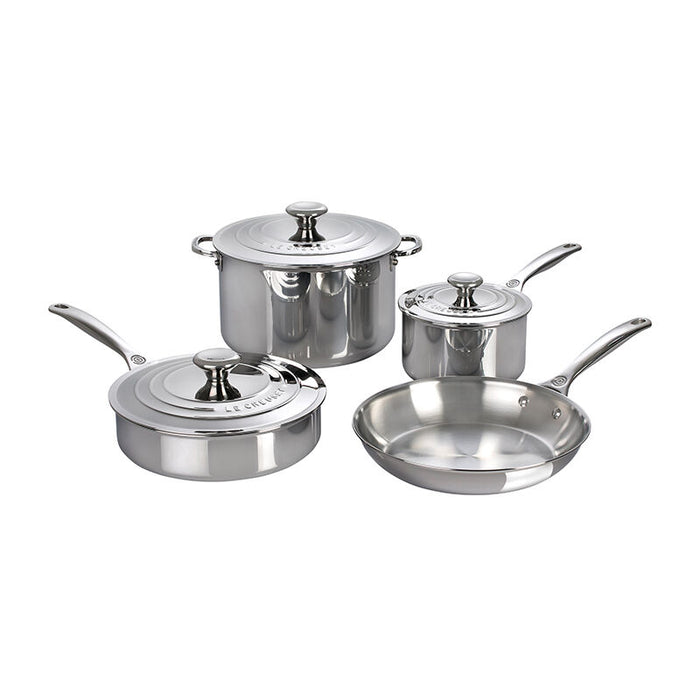 Le Creuset 7 Piece Tri-Ply Stainless Steel Cookware Set