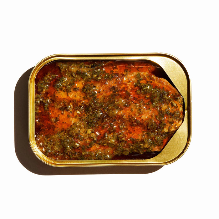 Fishwife Smoked Rainbow Trout with Red Chimmichurri Sauce