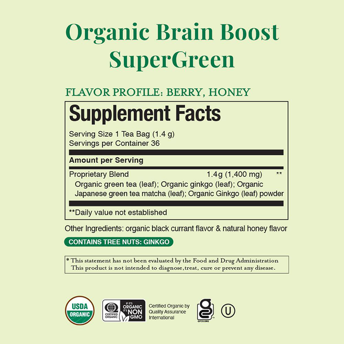 Republic of Tea Brain Boost Organic Super Green Tea