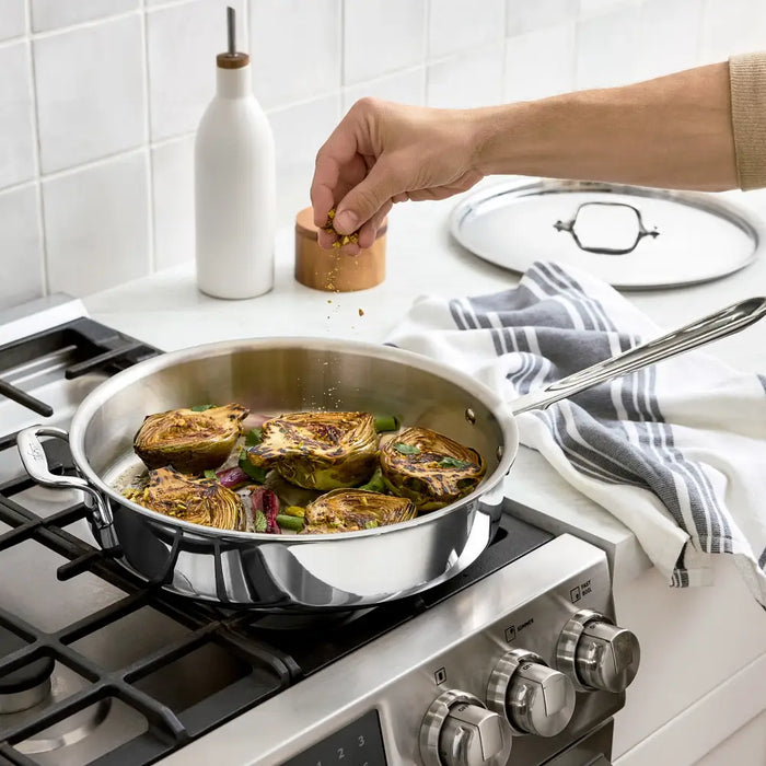 All-Clad D3 Stainless Steel 3-Ply Bonded Sauté Pan with Lid