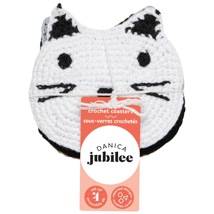 Set of 4 Meow & Furever Crochet Coasters