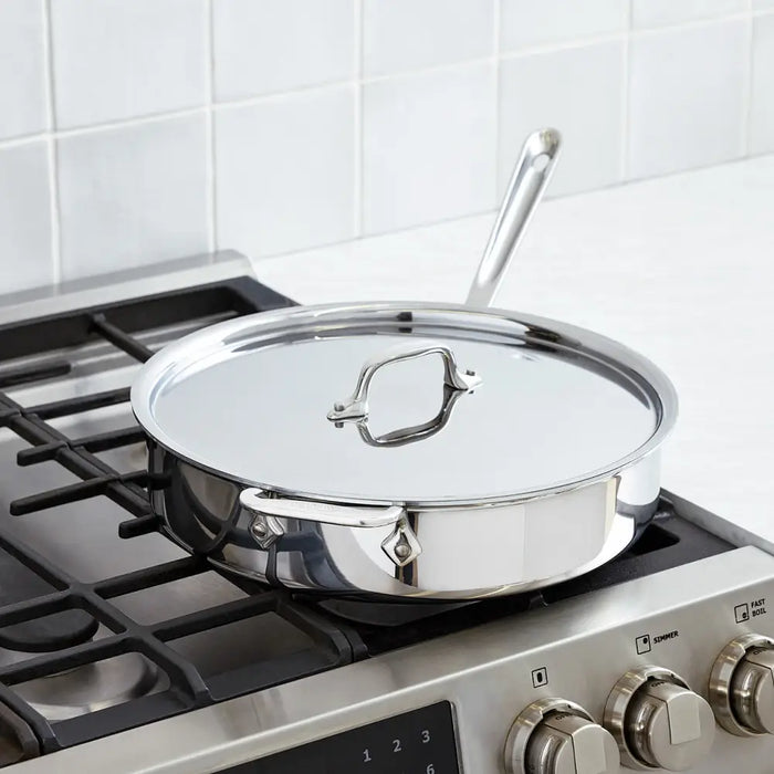 All-Clad D3 Stainless Steel 3-Ply Bonded Sauté Pan with Lid