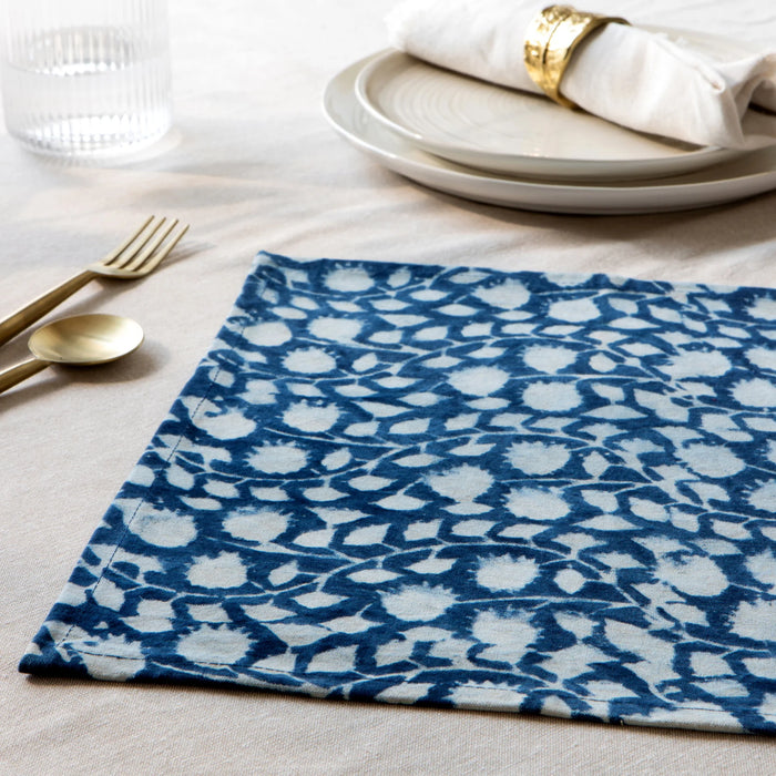 Danica Heirloom Set of 4 Vinebloom Block Print Placemats