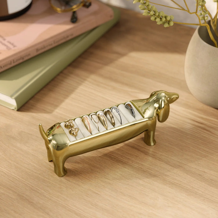 Dachsie Dachshund Brass Ring Holder
