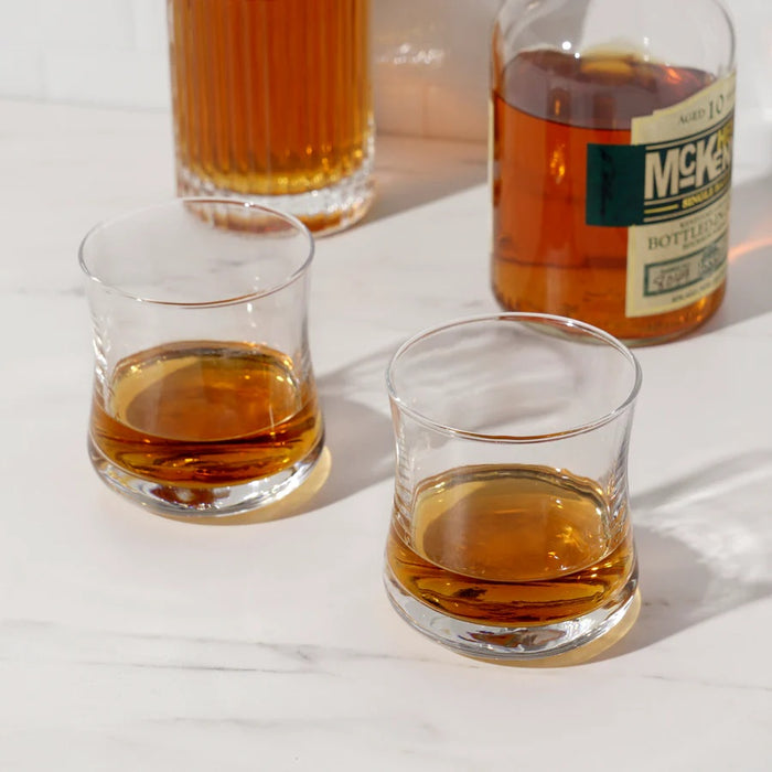 Set of 4 Curved Bourbon Tasting Glasses