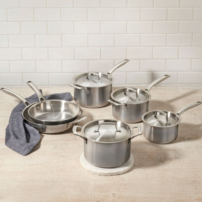 Le Creuset 10 Piece Essentials Stainless Steel Cookware Set