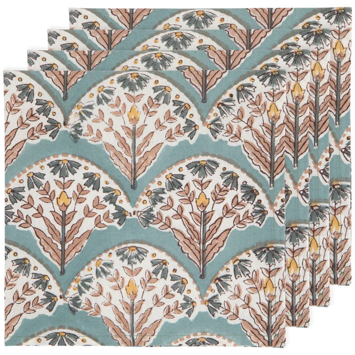 Danica Heirloom Set of 4 Block Print Napkins