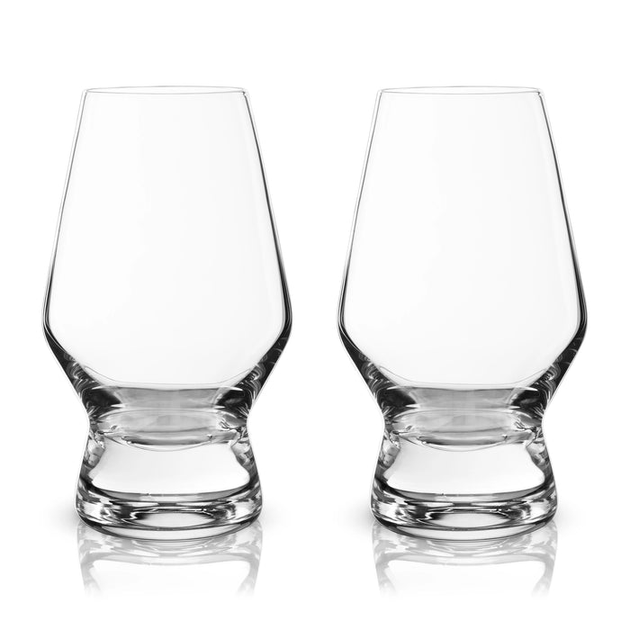 Viski Raye Heavy Base Crystal Scotch Glass Set of 2