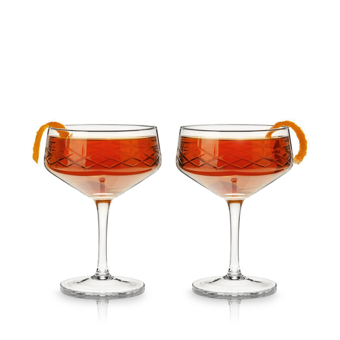 Viski Admiral Crystal Coupe Glass Set of 2