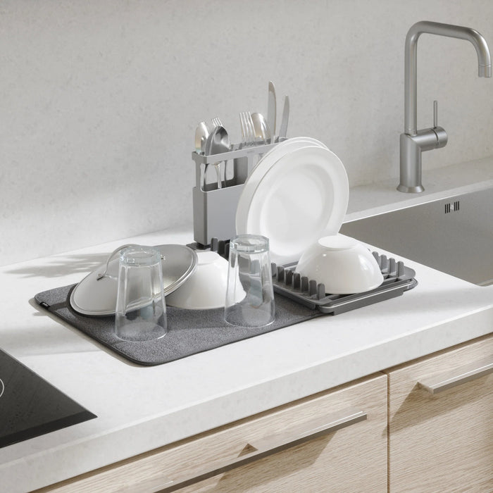 Udry Dishrack Over The Sink W/Drying Mat-Charcoal