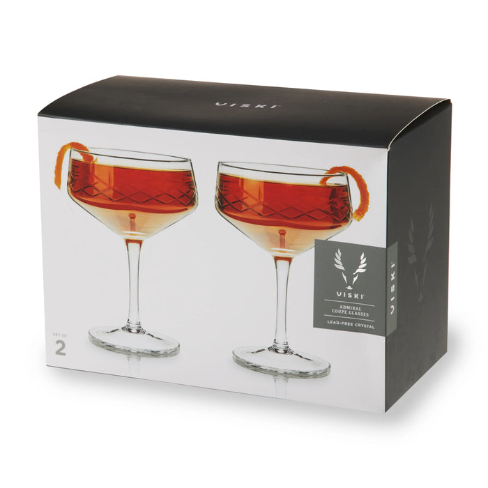 Viski Admiral Crystal Coupe Glass Set of 2