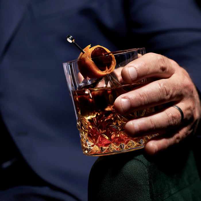 Viski Admiral Crystal Rocks Tumbler Set of 4