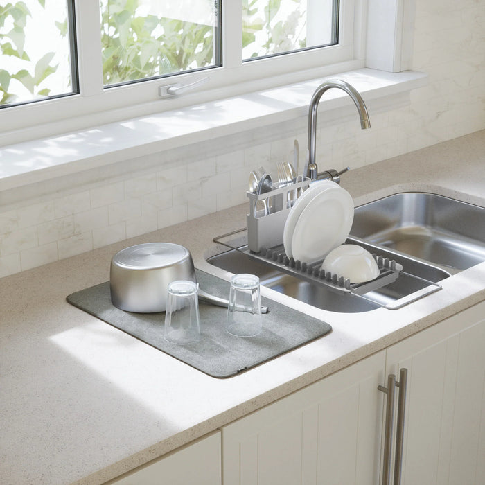 Udry Dishrack Over The Sink W/Drying Mat-Charcoal