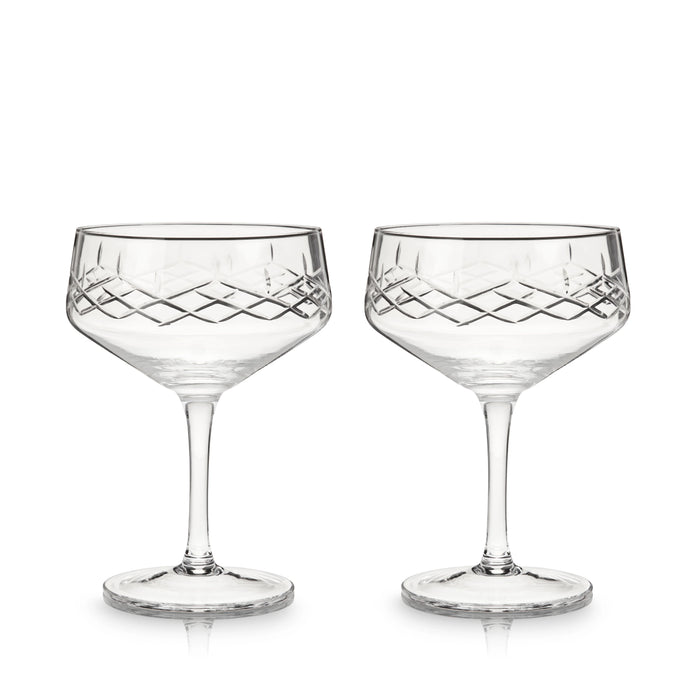 Viski Admiral Crystal Coupe Glass Set of 2