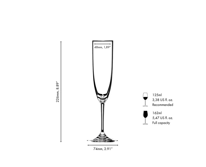 Riedel Set of 2 Vinum Champagne Flutes with Polishing Cloth