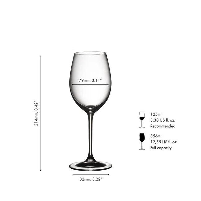 Riedel Set of 2 Vinum Sauvignon Blanc Wine Glasses with Polishing Cloth