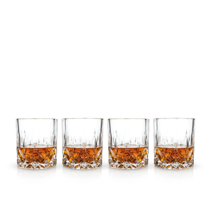 Viski Admiral Crystal Rocks Tumbler Set of 4